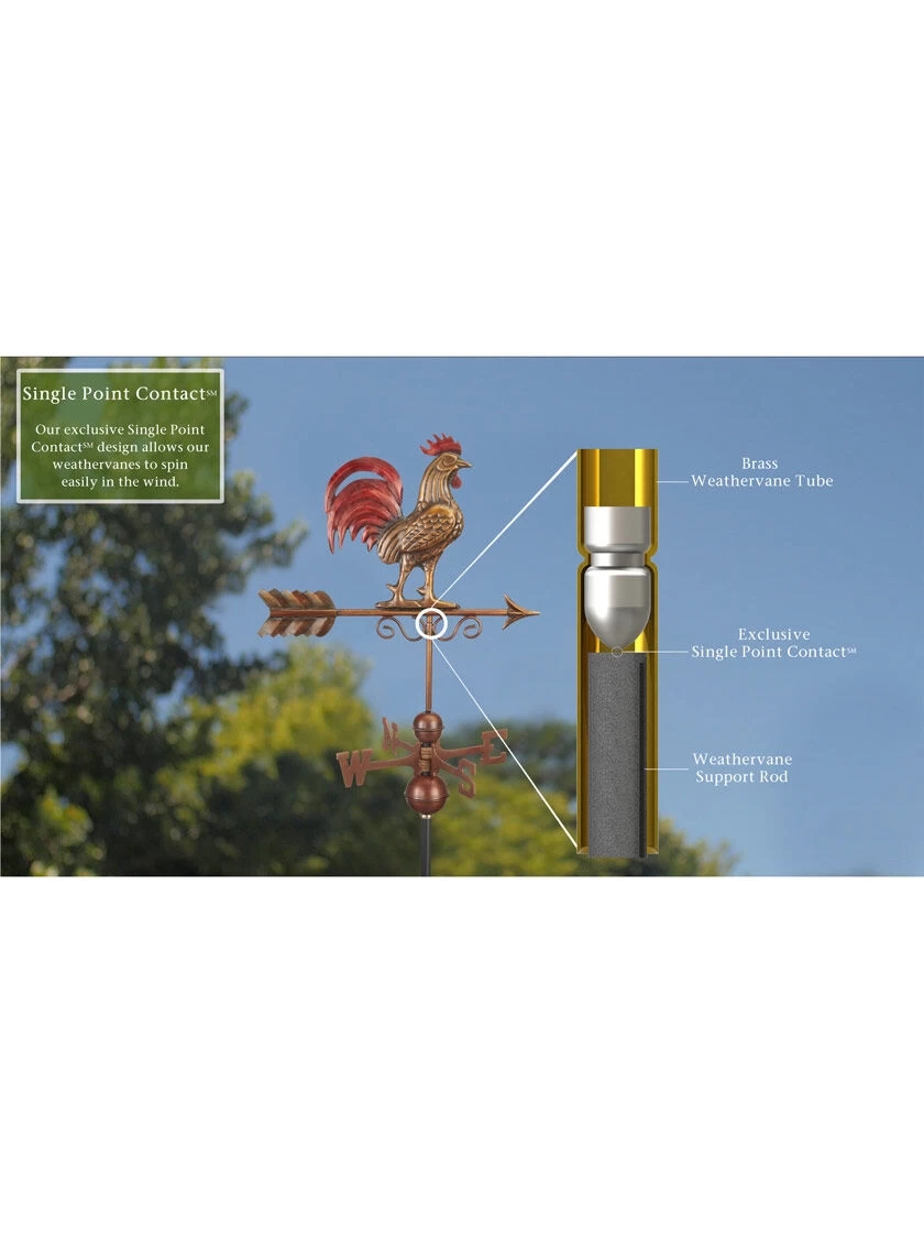 Bantam Rooster Copper Weathervane - Image 3