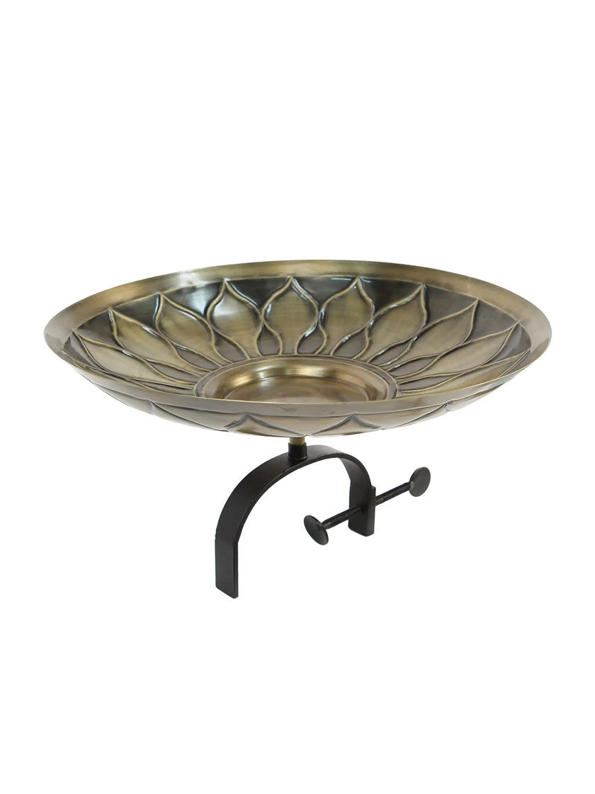 Achla Designs African Daisy Birdbath With Over-the-Rail Bracket - Image 3