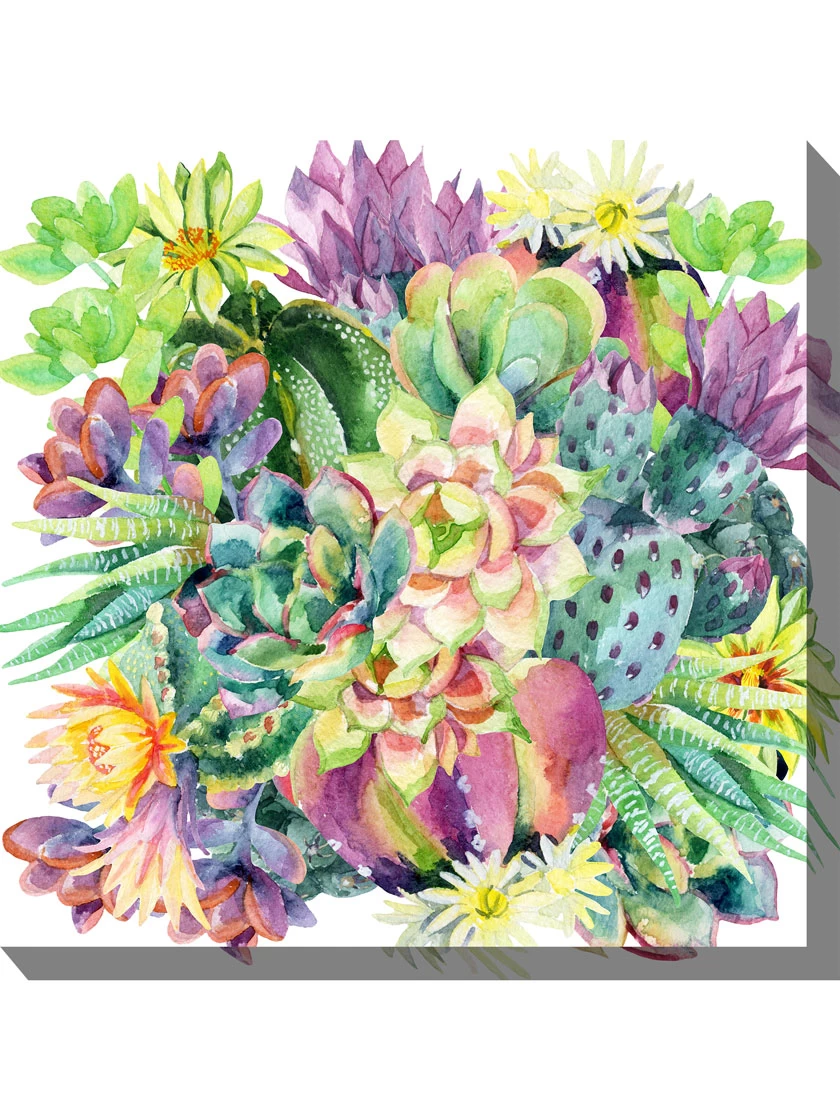 Succulent Blooms Outdoor Wall Art - Image 2