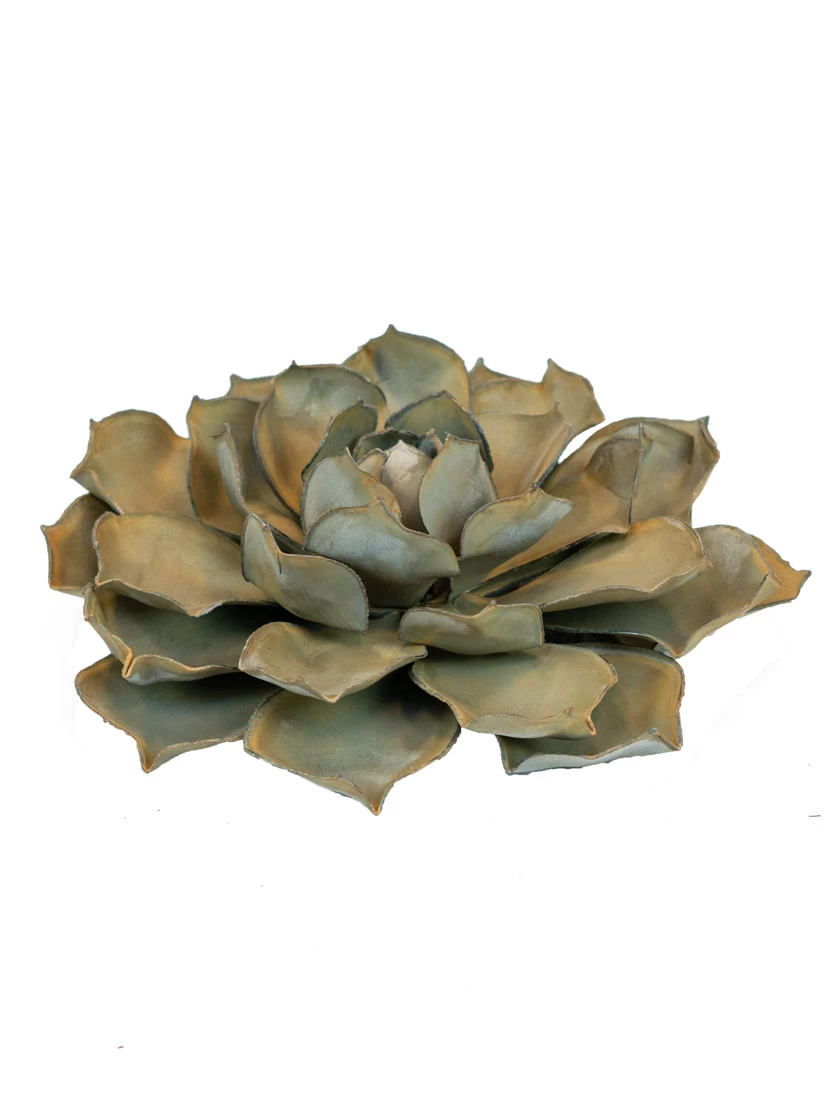 Desert Steel Blue Rose Succulent Sculpture - Image 4