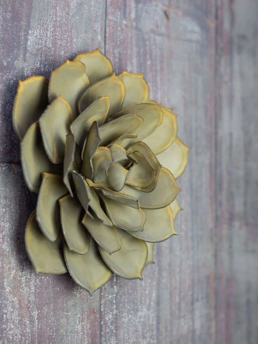 Desert Steel Blue Rose Succulent Sculpture - Image 3