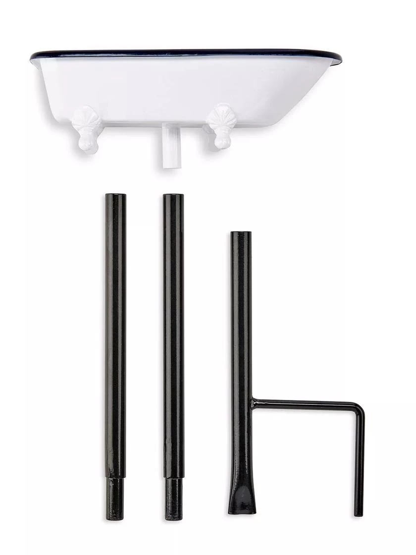 White Enamel Bathtub Birdbath - Image 5