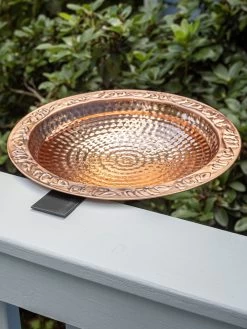 Pure Copper Bird Bath Deck Mount